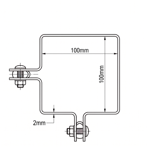 Eckschelle für Zaunpaneele 100x100 mm verzinkt 000-773 (2)