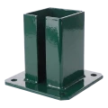 Stahlfußplatte für Zaun- und Torpfosten 100×100 mm grün RAL 6005 000-791 (2)