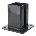 Stahlfundament für Zaunpfosten 100×100 mm – Montagefuß Graphit RAL 7016 000-792 (1)