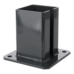 Stahlfundament für Zaunpfosten 100×100 mm – Montagefuß Graphit RAL 7016