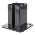Stahlfundament für Zaunpfosten 100×100 mm – Montagefuß Graphit RAL 7016 000-792 (2)