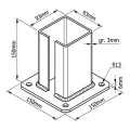Stahlfundament für Zaunpfosten 100×100 mm – Montagefuß Graphit RAL 7016 000-792 (3)