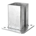 Stahl-Bodenplatte (Fußplatte) für Zaun- und Torpfosten 100×100 mm, verzinkt 000-789 (1)