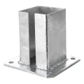 Stahl-Bodenplatte (Fußplatte) für Zaun- und Torpfosten 100×100 mm, verzinkt 000-789 (2)