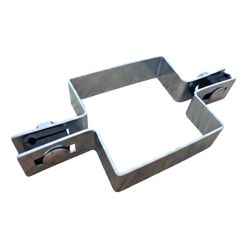 Zwischenschelle für Zaunpaneele, quadratisch, 100×100 mm, verzinkt 001-617 (1)