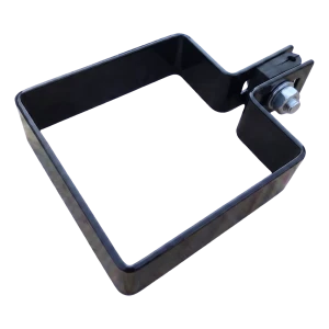 Zaunendklemme 80×80 mm schwarz RAL 9005 – Montageset