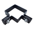 Eckhalter für Zaunpaneele 80×80 mm schwarz RAL 9005 – komplettes Montageset 001-612 (2)