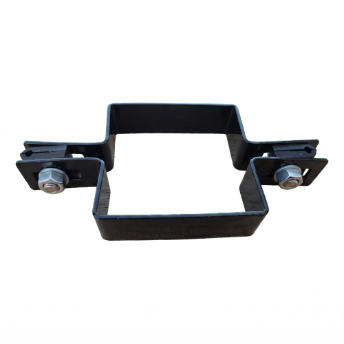 Zwischenschelle für Zaunpaneele 80×80 mm schwarz RAL 9005 – Komplettset 001-616 (2)