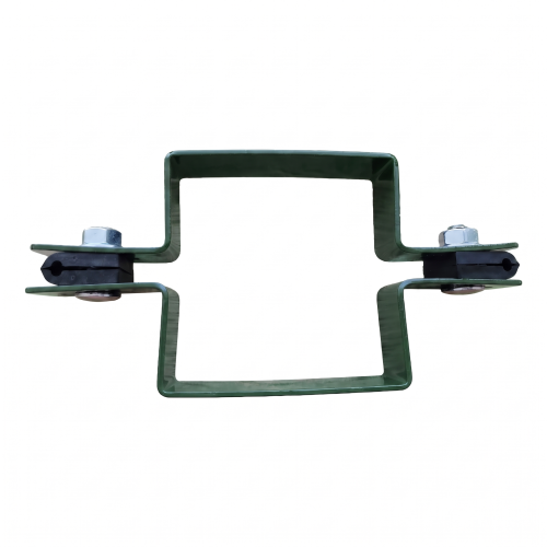 Zwischenschelle für Zaunpaneele, quadratisch, 80×80 mm, grün RAL 6005 001-614 (2)
