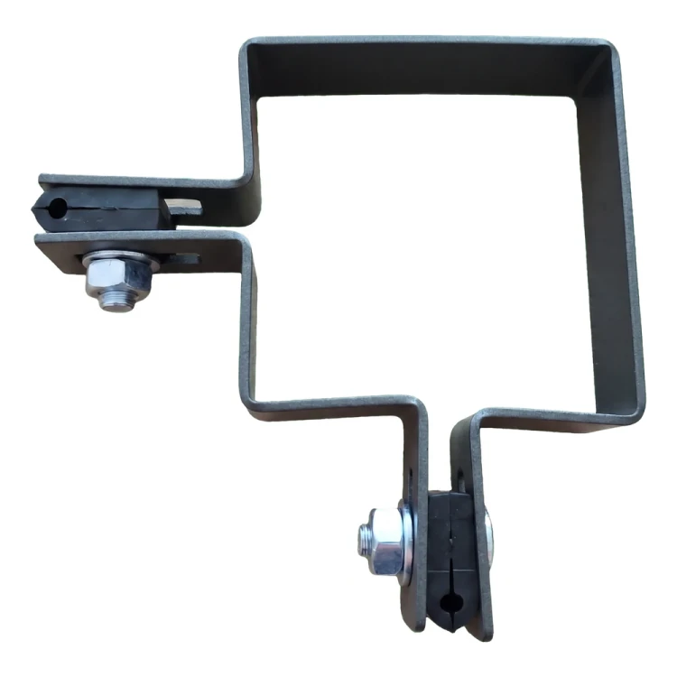 Eck-Zaunschelle 80×80 mm Grafit RAL 7016 – komplettes Montageset 001-615 (3)