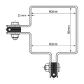 Eck-Zaunschelle 80×80 mm Grafit RAL 7016 – komplettes Montageset 001-615 (4)