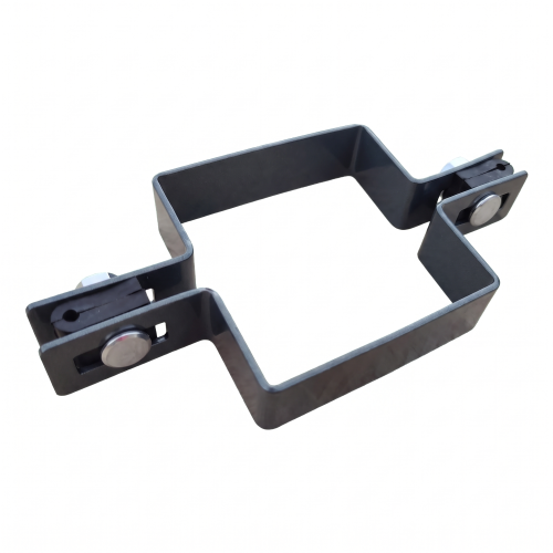 Zwischenschelle für Doppelstabmattenzaun 80×80 mm, grafit RAL 7016 – Komplettset 001-611 (1)