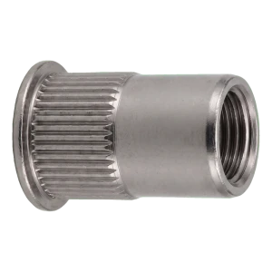 Blindnietmutter Edelstahl A2 M4×10 mm – kleiner Senkkopf, gerändelter Schaft – Karton 250 Stk.