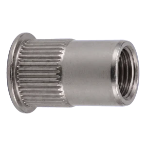 Blindnietmutter Edelstahl A2 M5×11,5 mm – kleiner Senkkopf, gerändelter Schaft – Karton 250 Stk.