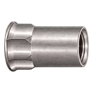 Blindnietmutter M6x16 mm A2 – Kleinsenkkopf, Teilsechskantschaft, Karton à 250 Stk.
