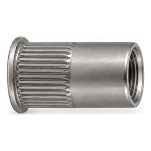 Blindnietmutter Edelstahl A4 M10×19,5 mm – kleiner Senkkopf, gerändelter Schaft – Karton 250 Stk.