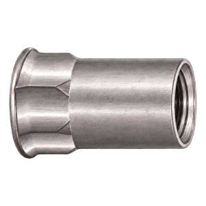 Blindnietmutter M8x17 mm Kleinsenkkopf A4 – Halbsechskantschaft, offen – Karton 250 Stk.