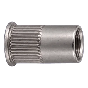 Blindnietmutter Edelstahl A4 M6×14 mm – kleiner Senkkopf, gerändelter Schaft – Karton 250 Stk.
