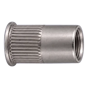 Blindnietmutter Edelstahl A4 M8×15,5 mm – kleiner Senkkopf, gerändelter Schaft – Karton 250 Stk.
