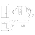 Endklemme 30mm mit Schraube und Einsatz - Schwarz lackiert PV-03-23 (2)