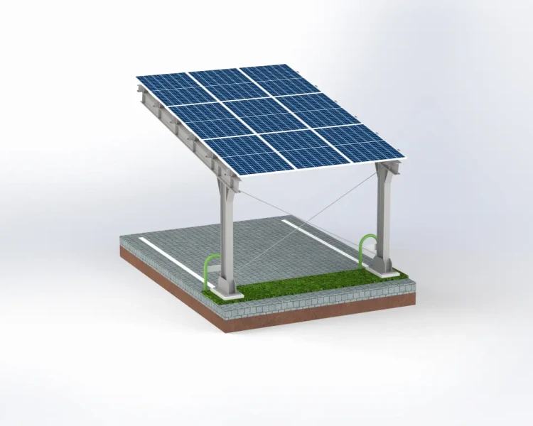 Solarcarport für 1 Fahrzeug L 5,7m x 3,3m Photovoltaik-Parkplatz GPV-101-06 (3)