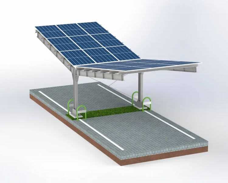 Solarcarport für 2 Fahrzeuge T 11,4m x 3,3m Photovoltaik-Parkplatz GPV-101-08 (2)