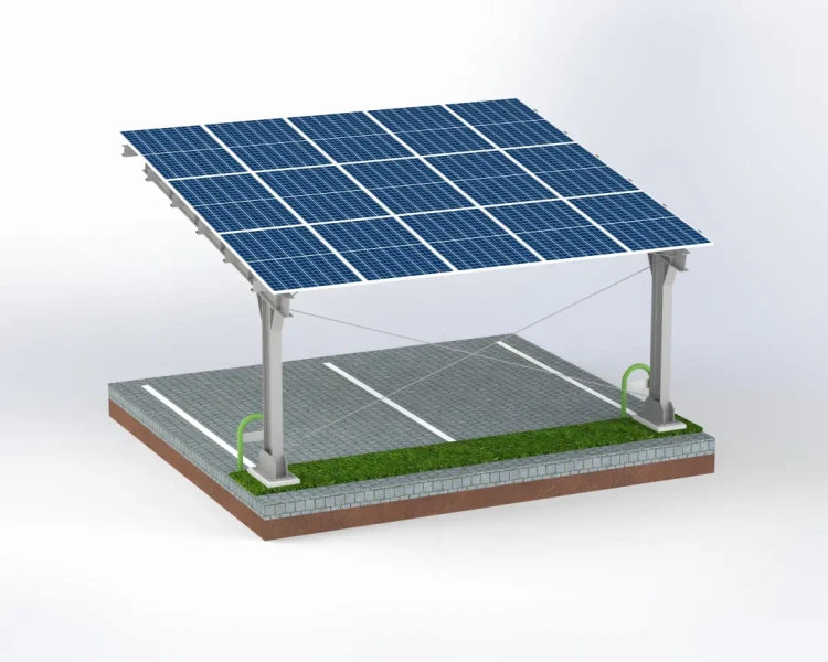 Solarcarport für 2 Fahrzeuge L 5,7m x 5,2m Photovoltaik-Parkplatz GPV-101-14 (3)
