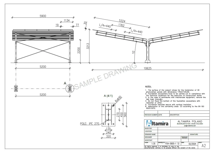 Solarcarport für 4 Fahrzeuge T 11,4m x 5,2m Photovoltaik-Parkplatz GPV-101-13 (4)
