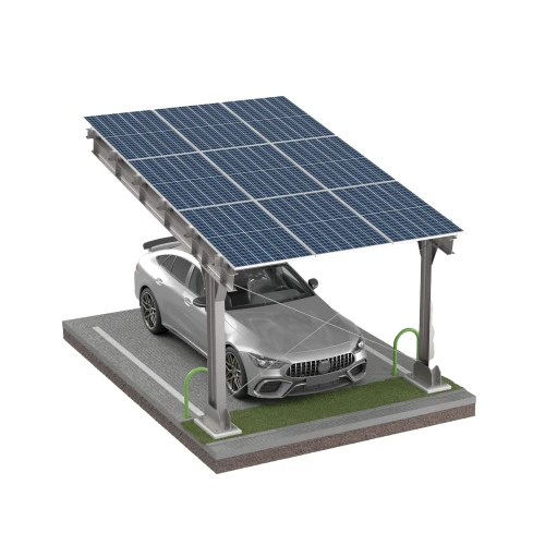 Solarcarport für 1 Fahrzeug L 5,7m x 3,3m Photovoltaik-Parkplatz GPV-101-06 (2)