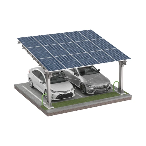 Solarcarport für 2 Fahrzeuge L 5,7m x 5,2m Photovoltaik-Parkplatz GPV-101-14 (2)