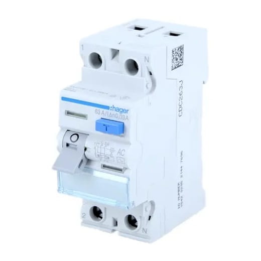 Fehlerstromschutzschalter RCCB 40A 2P 30mA Typ AC CDC240J HAGER GPV-401-32