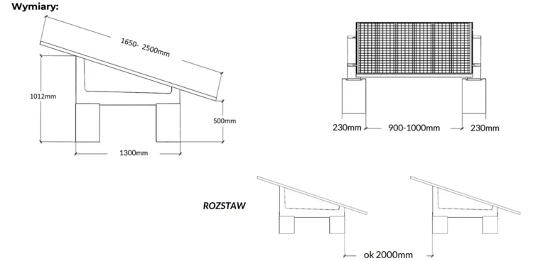 Ballastsystem für die Montage von PV auf dem Boden GSE1300 - Palette mit 6 Stück GPV-600-04 (2)