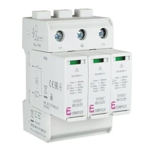 Überspannungsableiter ETI PV DC Typ 1+2 (Klasse B+C) 1200V 3P 12,5kA 4,4kV