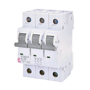 Leitungsschutzschalter B 20A 3P 6kA ETIMAT6 002115517 ETI