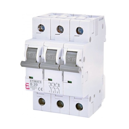 Leitungsschutzschalter B 20A 3P 6kA ETIMAT6 002115517 ETI GPV-401-102