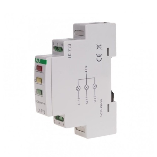 Kontrollsignalleuchte 3×230V+N 3xLED grün LK-713 G F&F FILIPOWSKI GPV-401-121