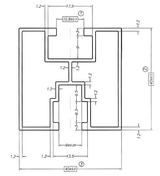 Aluminium Montageprofil 235cm 40x40 für Sechskantbolzen Eloxiert PV-01-20-AN (4)