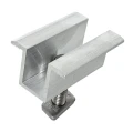 Mittlere Klemmhalterung H25 L50 Roh mit Schraube M8x20 und Einsatz für 30-mm-Paneele PV-04-16
