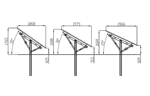 PV-Freiland-Montagesystem Ultra Strong 2 Paneele T1V Bodenstruktur GPV-T1V-US2 (3)