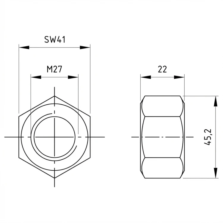 Sechskantmutter M27 DIN 934 A2-70 000-056 (2)