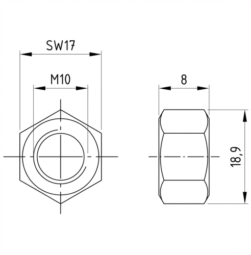 Sechskantmutter M10 DIN 934 A4-80 000-064 (2)