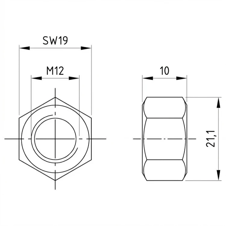 Sechskantmutter M12 DIN 934 A4-80 000-067 (2)