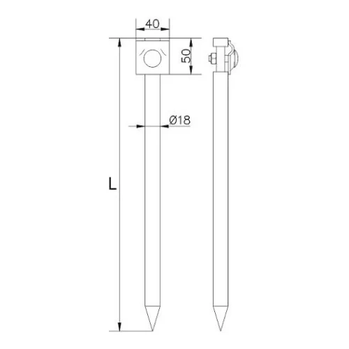 Einschlagbodenanker mit Arretierung l=35cm galvanisch verzinkter Stahl 000-162 (2)