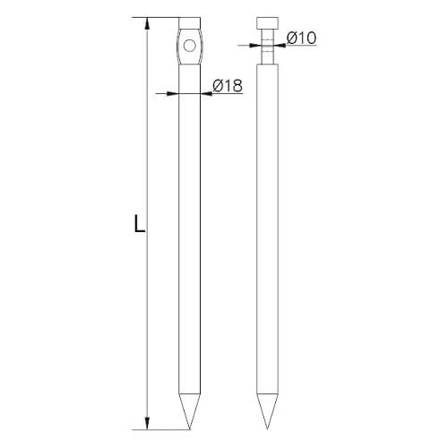 Einschlagbodenhülse einzeln l=35cm Stahl galvanisch verzinkt 000-164 (2)