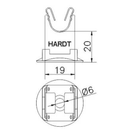 Niedriger Pfosten für Draht mit Kunststoffsockel h=20mm Edelstahl säurebeständig 000-149 (2)