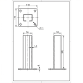 Zaunpfahlfuß 60x40 braun RAL 8017 verzinkt 000-154 (2)