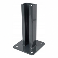 Zaunpfostenträger 60x40 mm Anthrazit RAL 7016 verzinkt