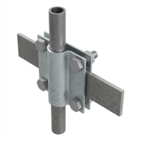 Erdungsklemme 2-plattig für Rundleiter Fi14–20 mm und Flachleiter bis 40 mm