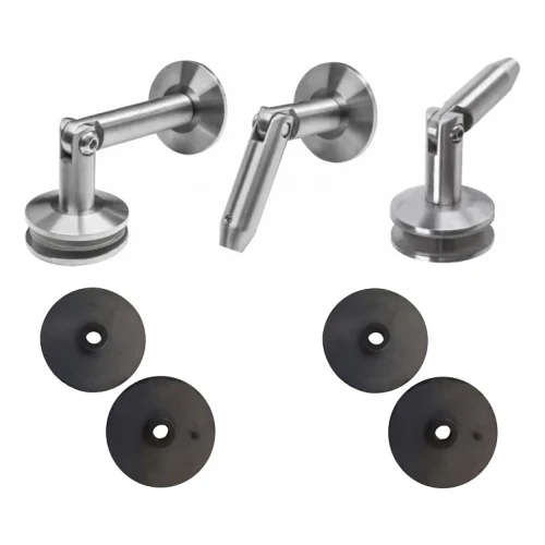 Glasvordach-System M12, 3-teilig, für Zugstange fi 12mm, Glas 8-17,52mm (aisi304, universal, Satin) (10) 000-285 (1)