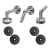 Glasvordach-System M12, 3-teilig, für Zugstange fi 12mm, Glas 8-17,52mm (aisi304, universal, Satin) (10) 000-285 (1)